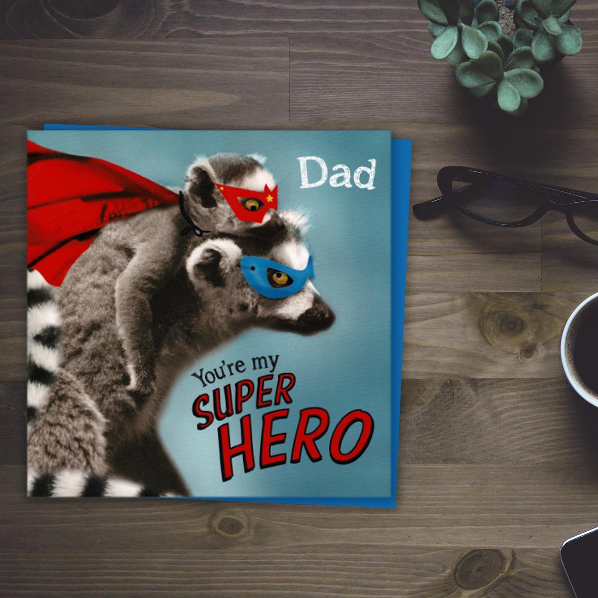 Super Hero Dad Card Front Image