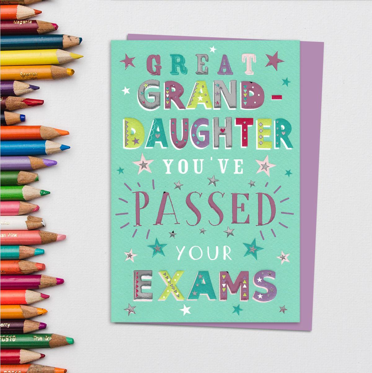 Great Granddaughter You've Passed Your Exams Card Front Image