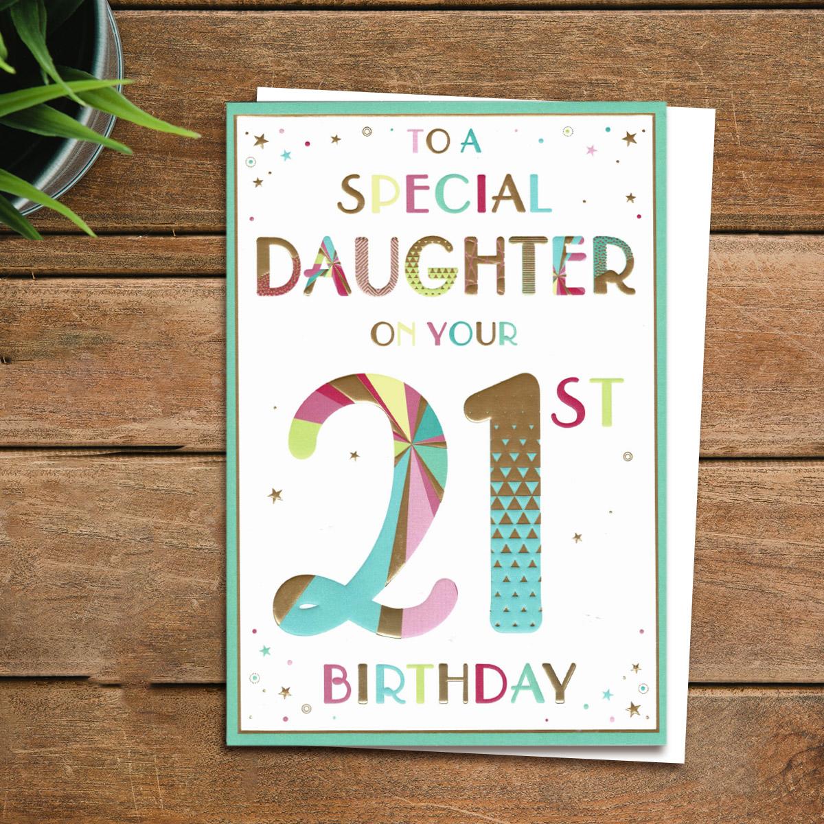 Special Daughter On Your 21st Birthday Card Front Image