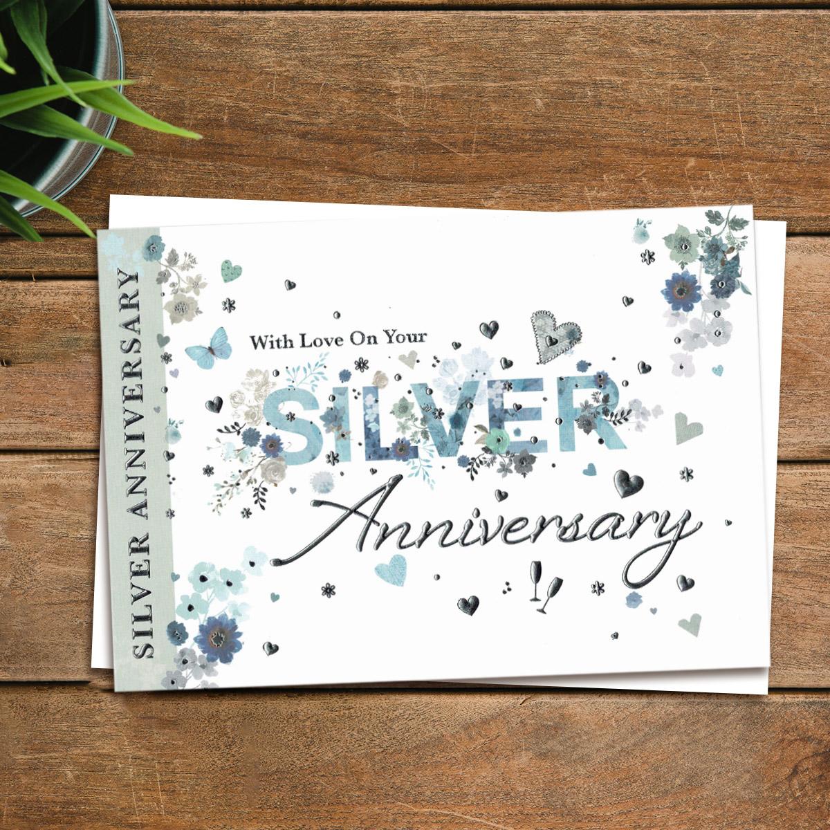 Love On Your Silver Anniversary Card Front Image