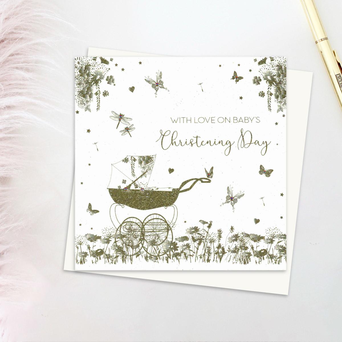 With Love On Baby's Christening Day Card Front Image