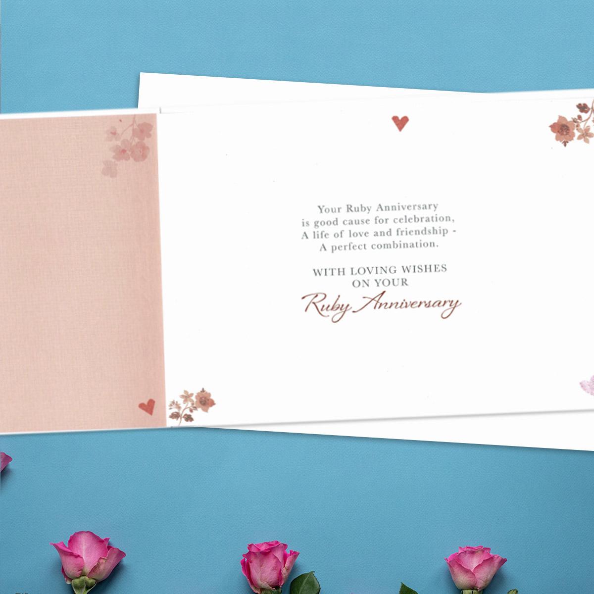 With Love On Your Ruby Anniversary Greeting Card