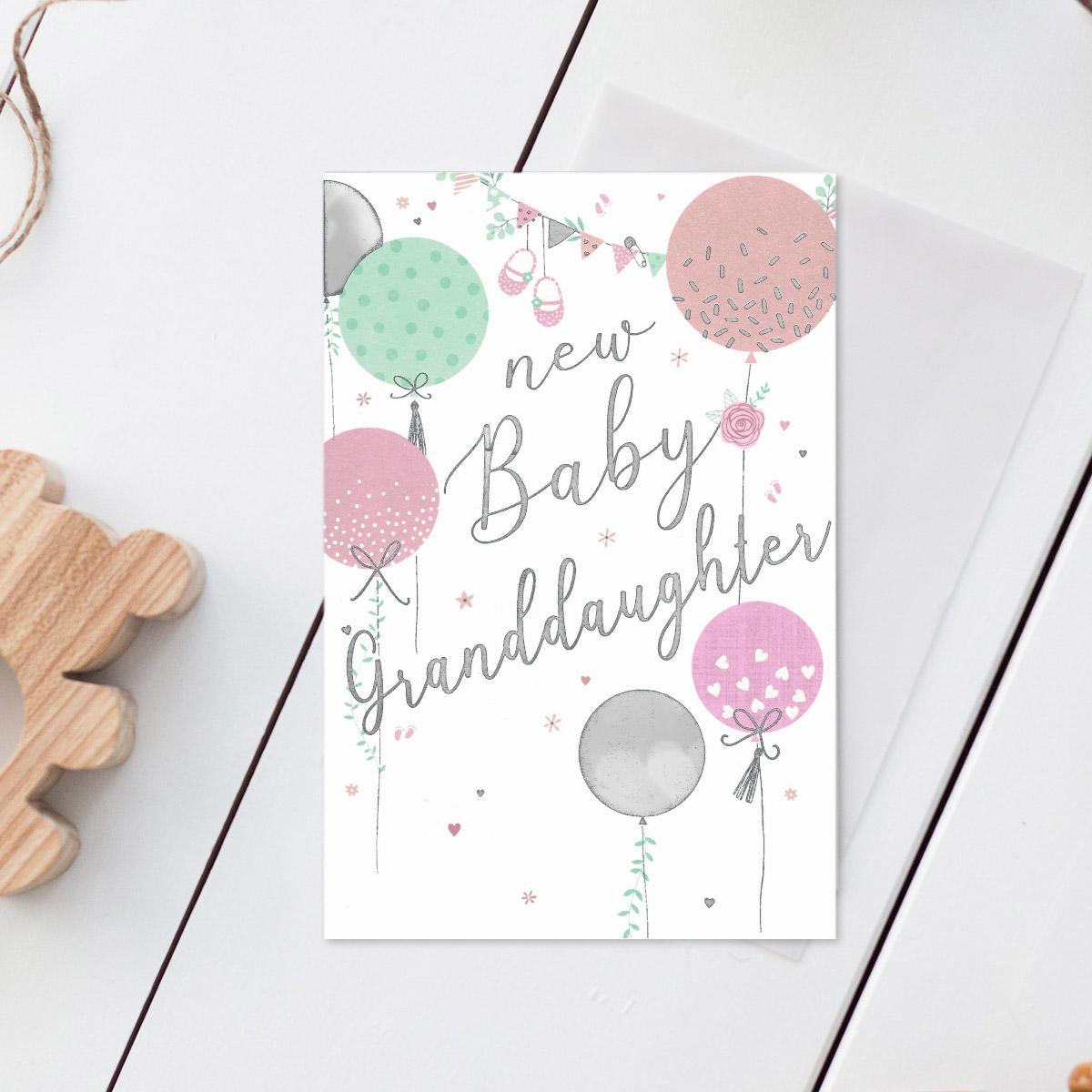New Baby Granddaughter Card Front Image
