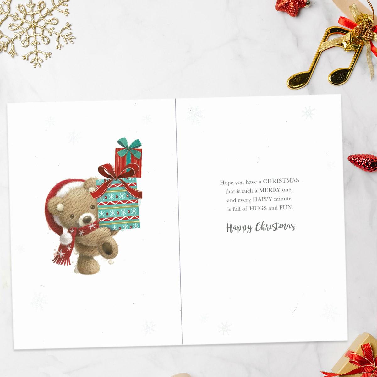 Special COUSIN Quality CHRISTMAS Card Bear and Gift Design 