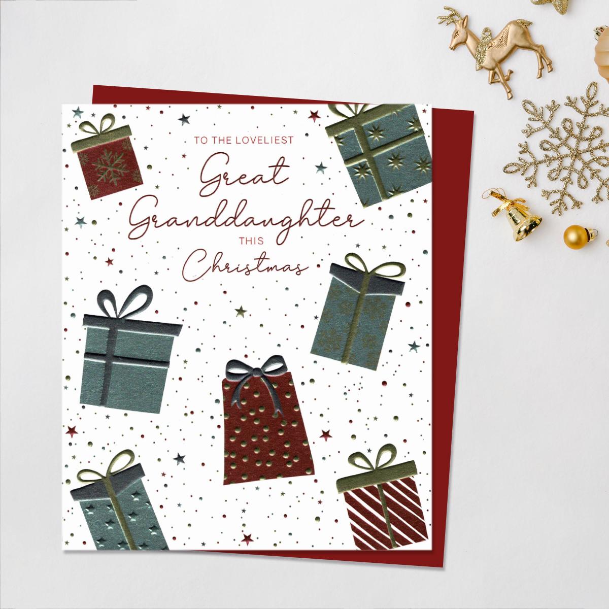Loveliest Great Granddaughter Christmas Gifts Card Front Image