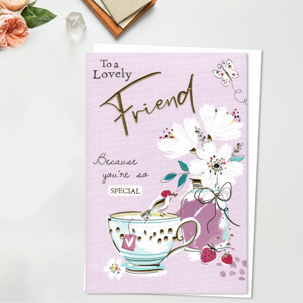 Lovely Friend Birthday Cuppa Card Front Image