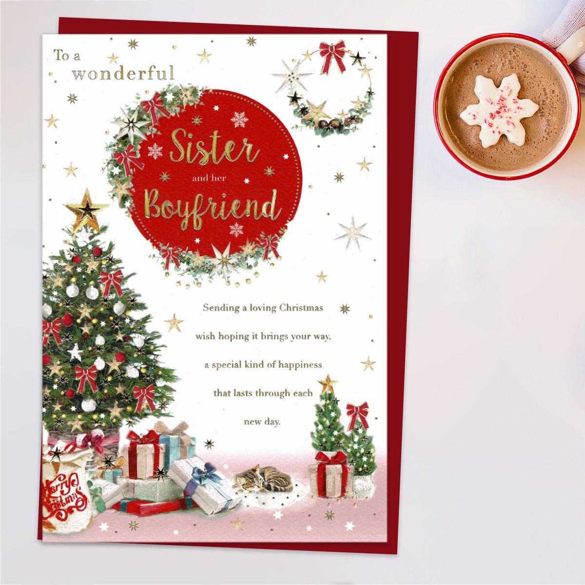 Wonderful Sister And Boyfriend Christmas Card Front Image