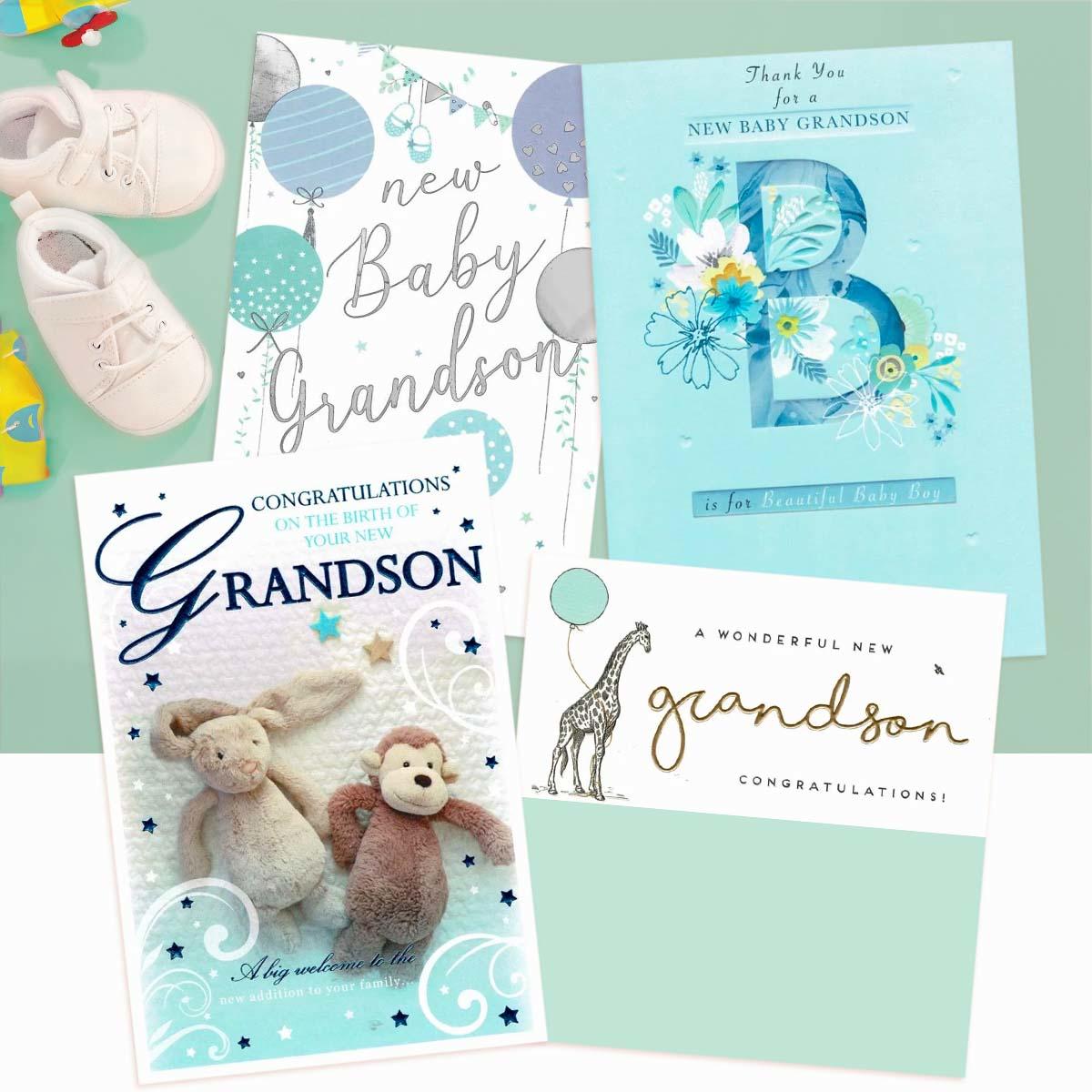 A Selection Of Cards To Show The Depth Of Range In Our Birth Of Grandson Section