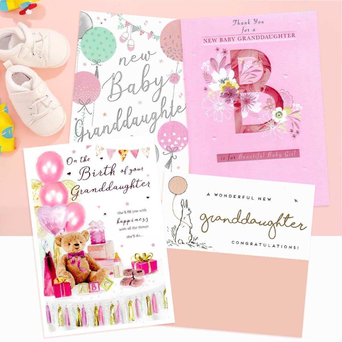 A Selection Of Cards To Show The Depth Of Range In Our Birth Of Granddaughter Baby Section
