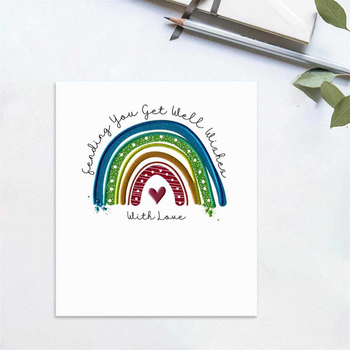 Sending You Get Well Wishes Rainbow Card Front Image