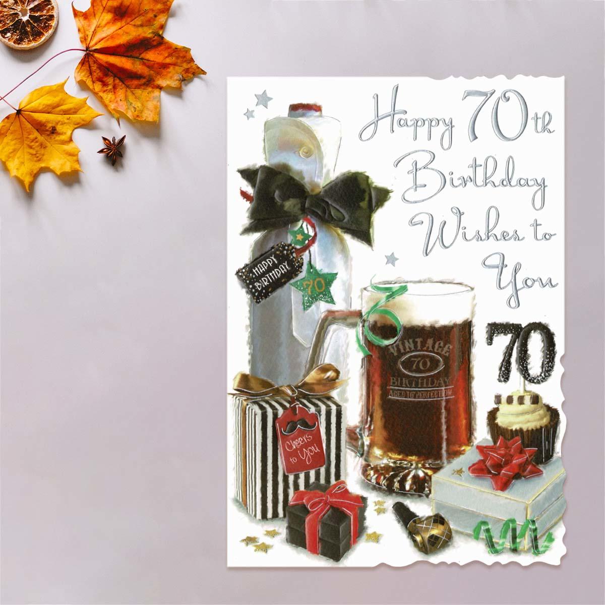 Happy 70th Birthday Wishes Card Front Image