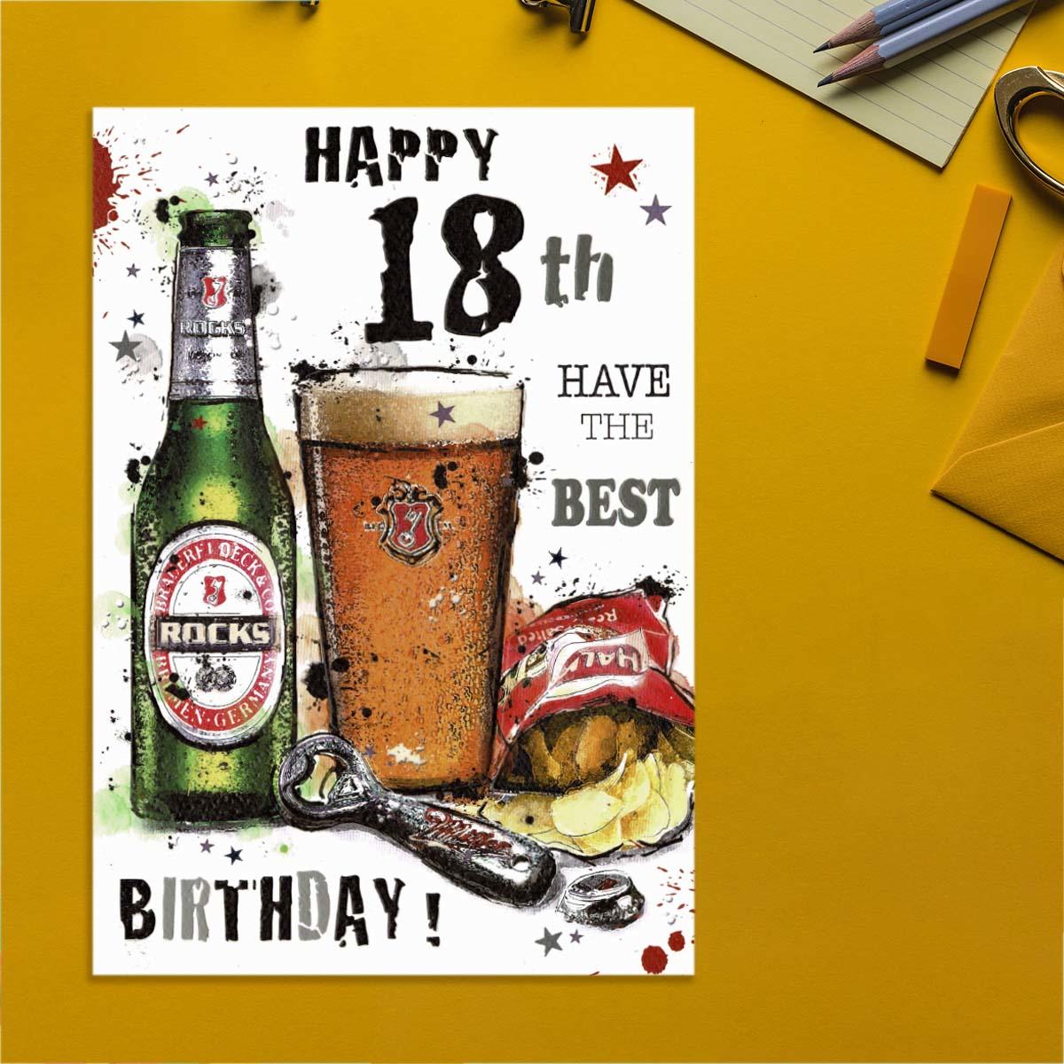 Graffix - 18th Birthday Beer Card Front Image