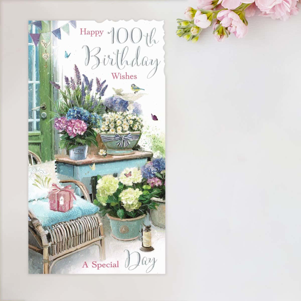 Velvet Moments - 100th Birthday Sparkle Card Front Image