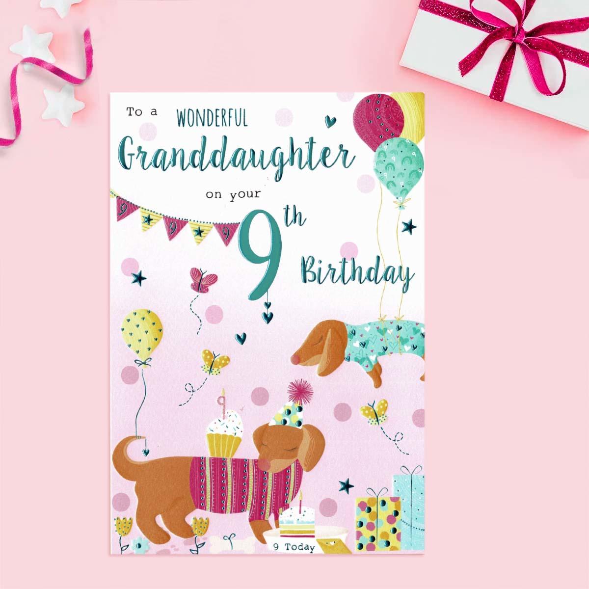 Full Image Of Granddaughter 9th Birthday Card