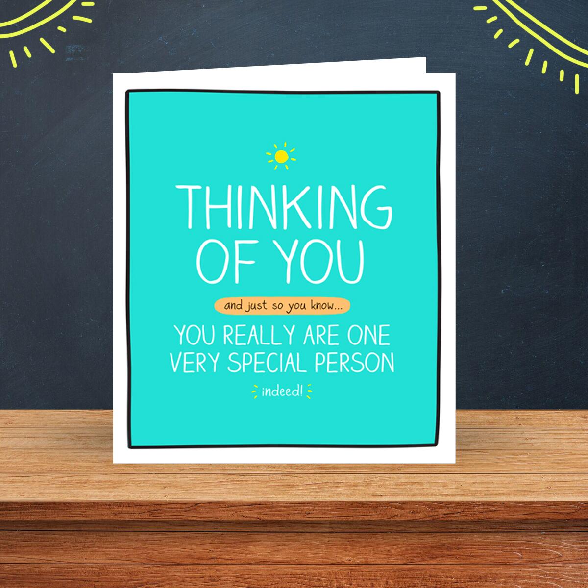 Thinking Of You Funny Greeting Card Sitting On The Display Shelf