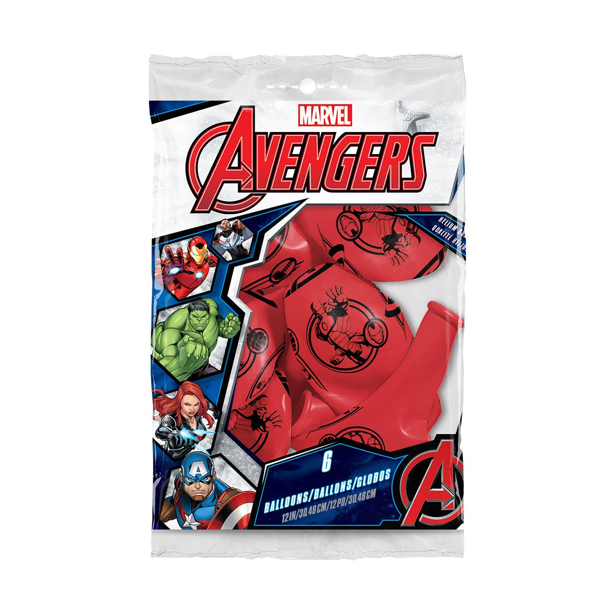 Image Of Packet Of 6 Marvel Avengers Latex Balloons