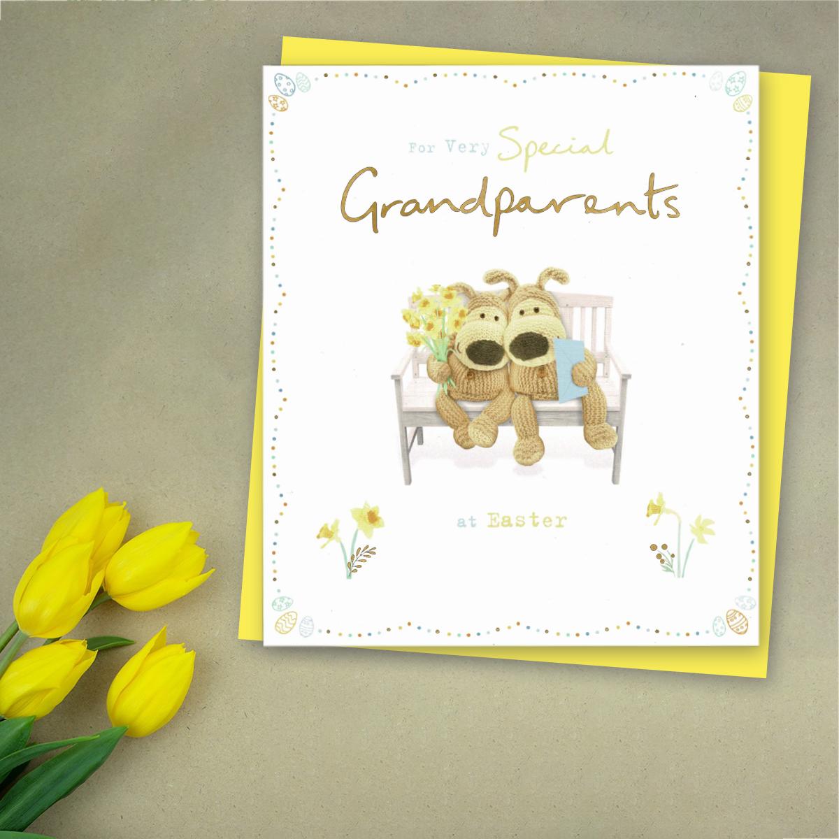 ' For Very Special Grandparents At Easter' Card Featuring Boofle Bear ! Complete With Yellow Envelope