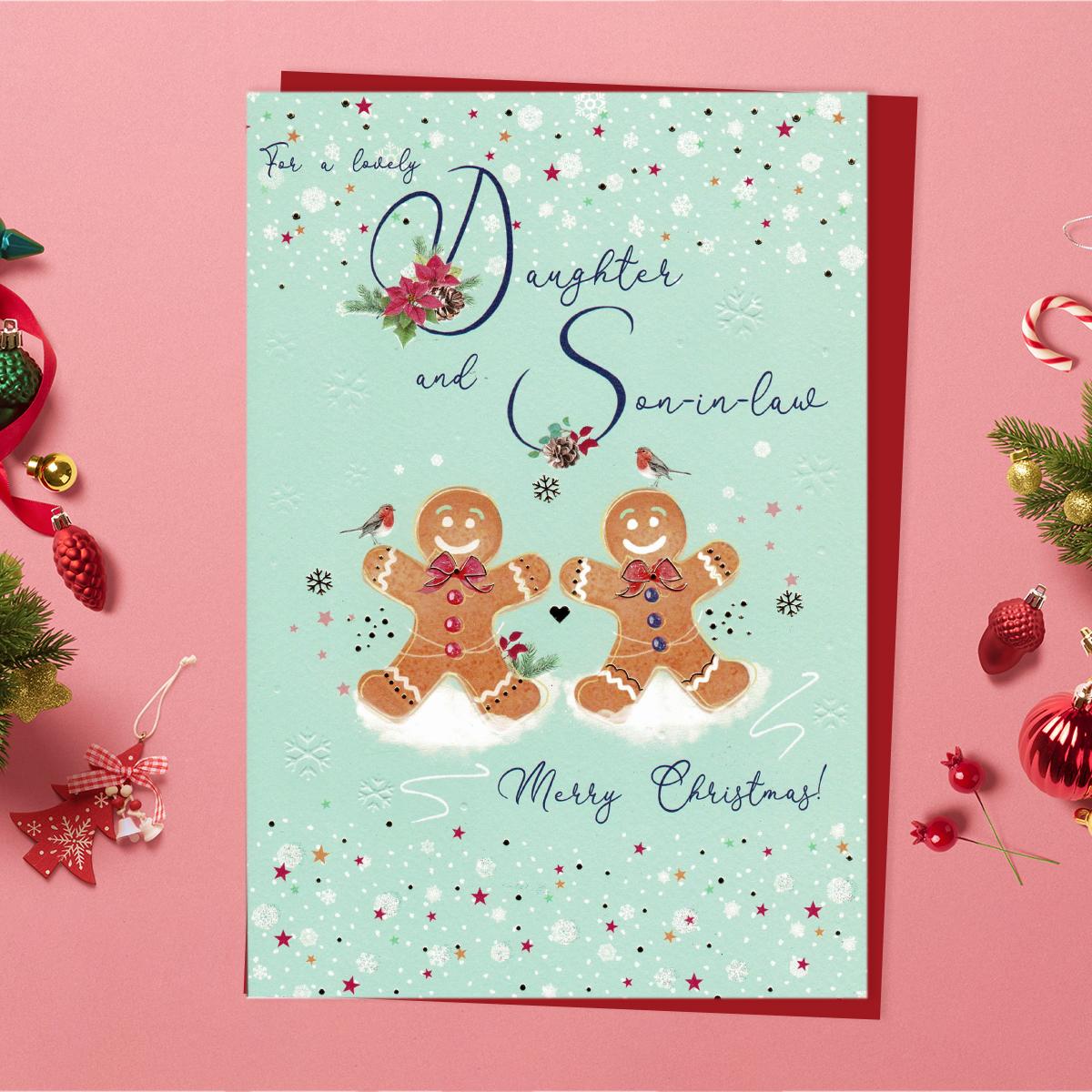 Daughter And Son In Law Gingerbread Men Card Front Image
