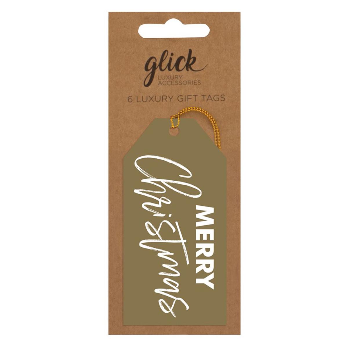 Gold Script Christmas Gift Tags Front Image