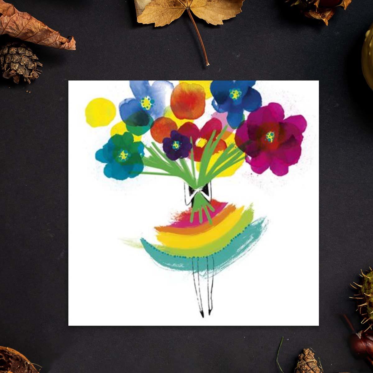 Camden Originals - Rainbow Flowers Blank Card Front Image