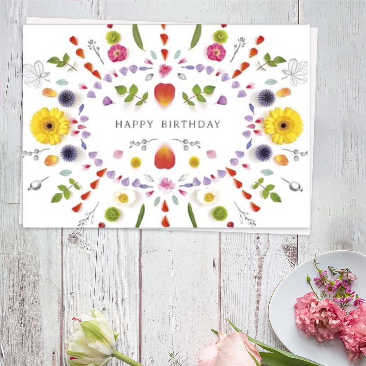 Into The Meadow -  Happy Birthday Petals Card Front Image