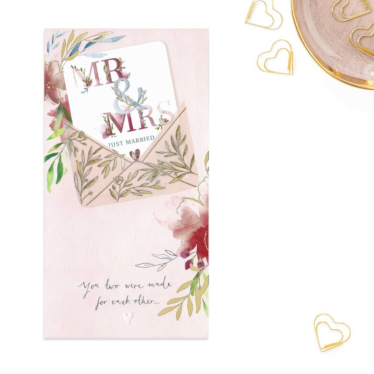 Mr & Mrs Just Married Wedding Day Card Front Image