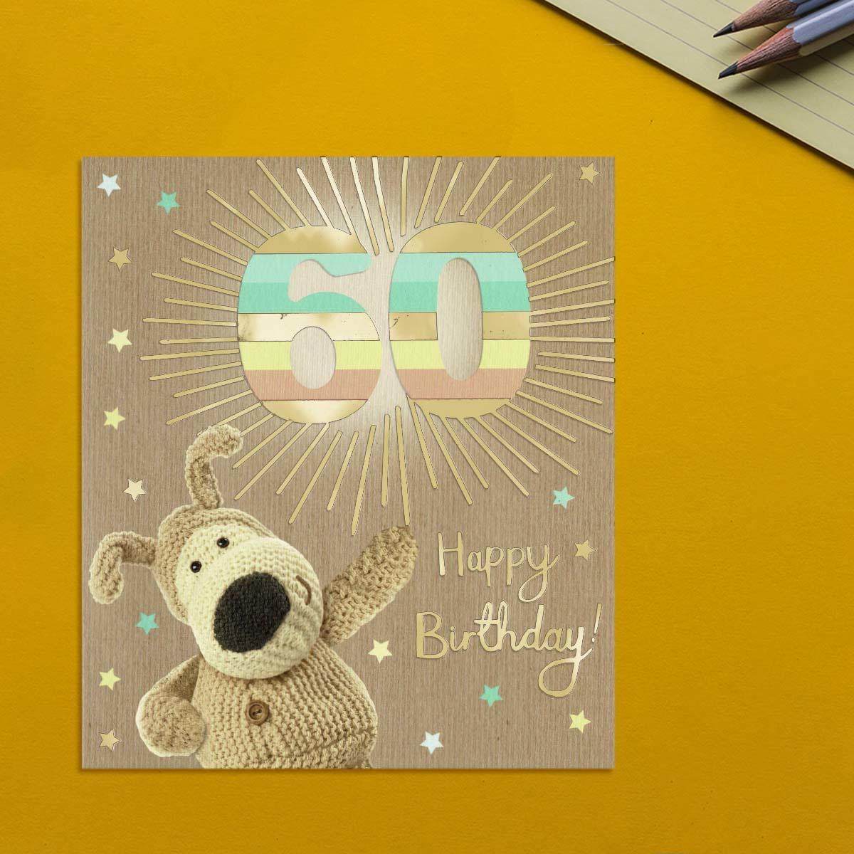 60th Happy Birthday Boofle Bear Card Front Image
