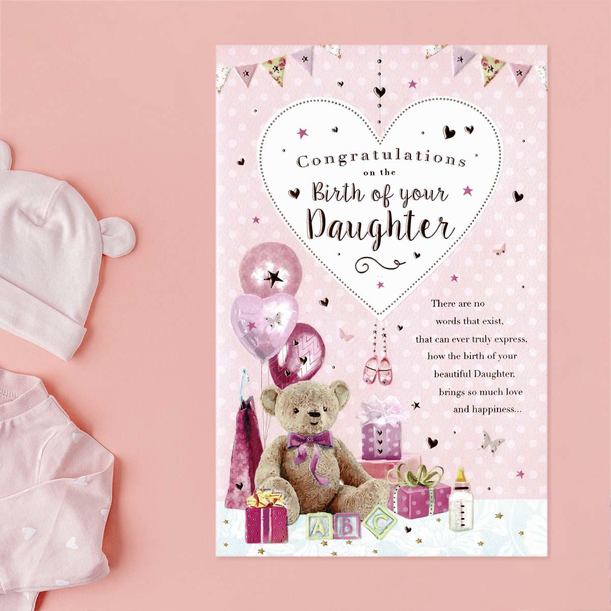Congratulations On The Birth Of Your Daughter Large Card Front Image
