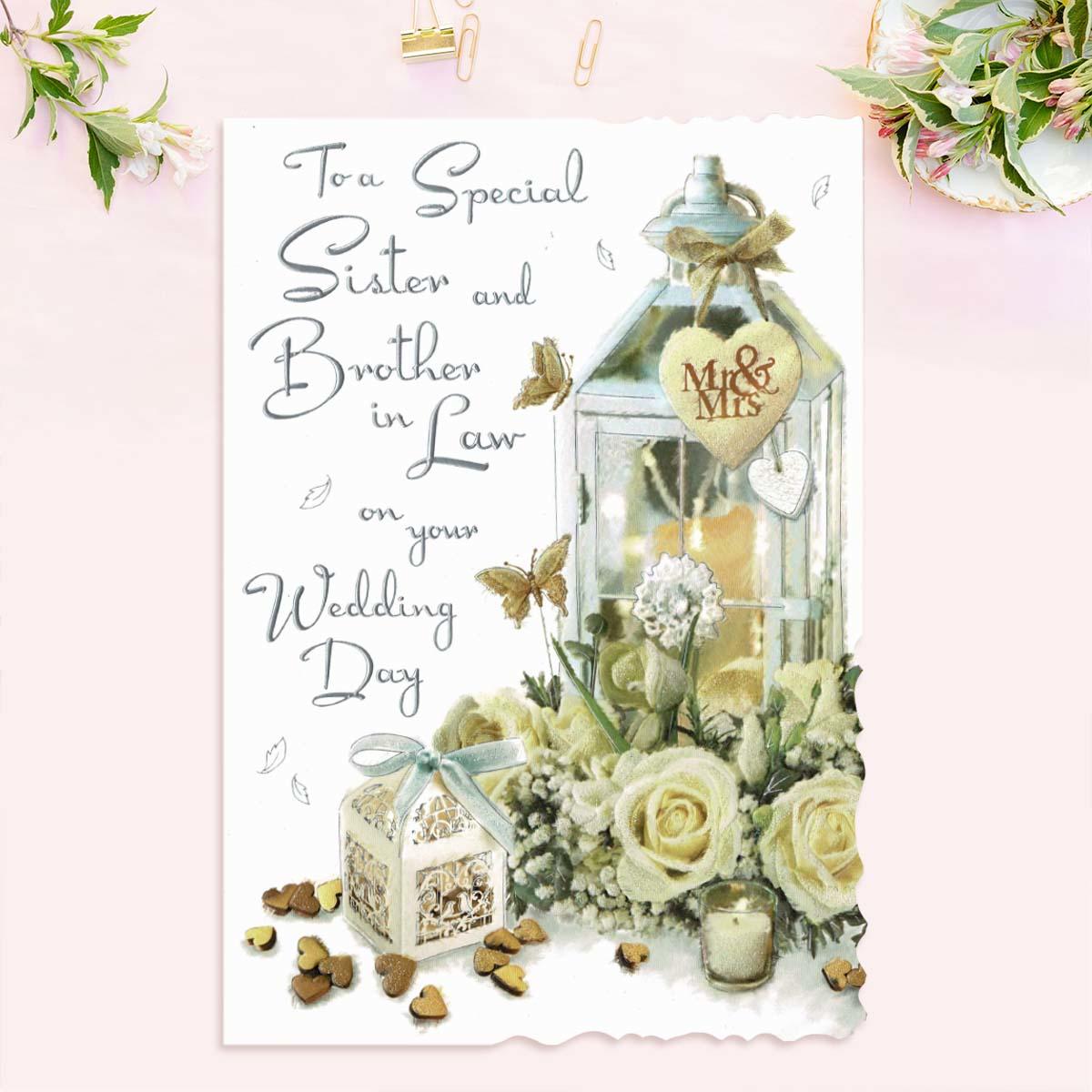 Special Sister & Brother In Law Wedding Day Card Front Image