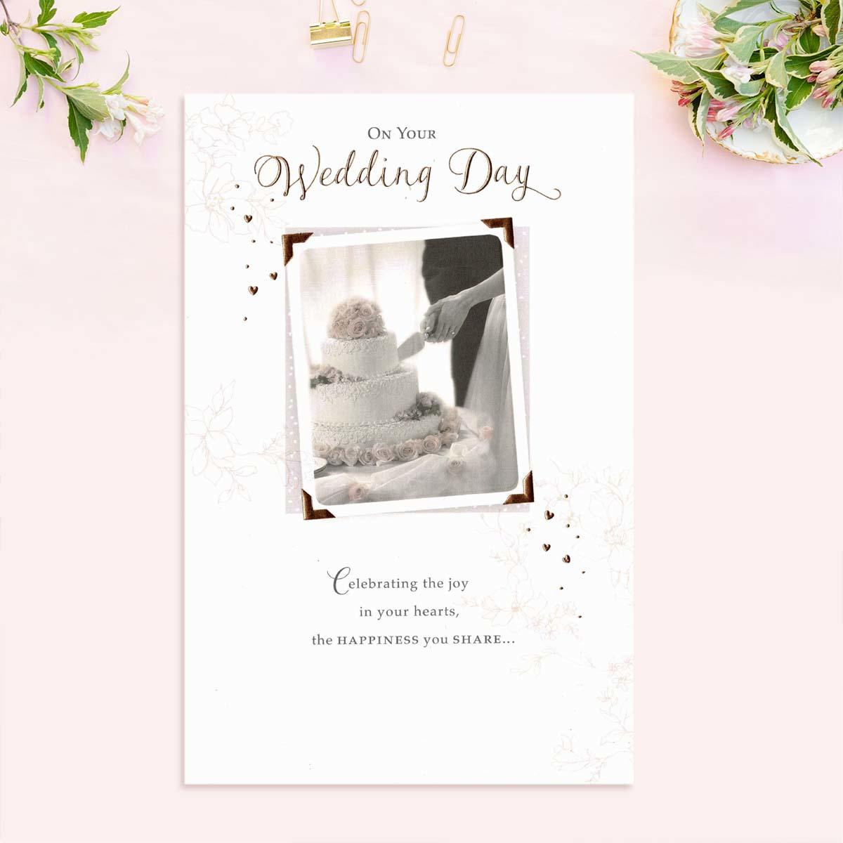 On Your Wedding Day Cake Card Front Image