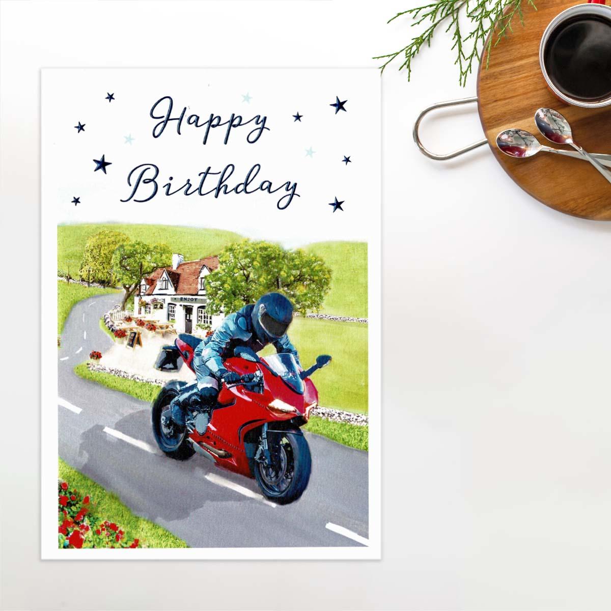 Essence - Happy Birthday Motorcycle Card Front Image