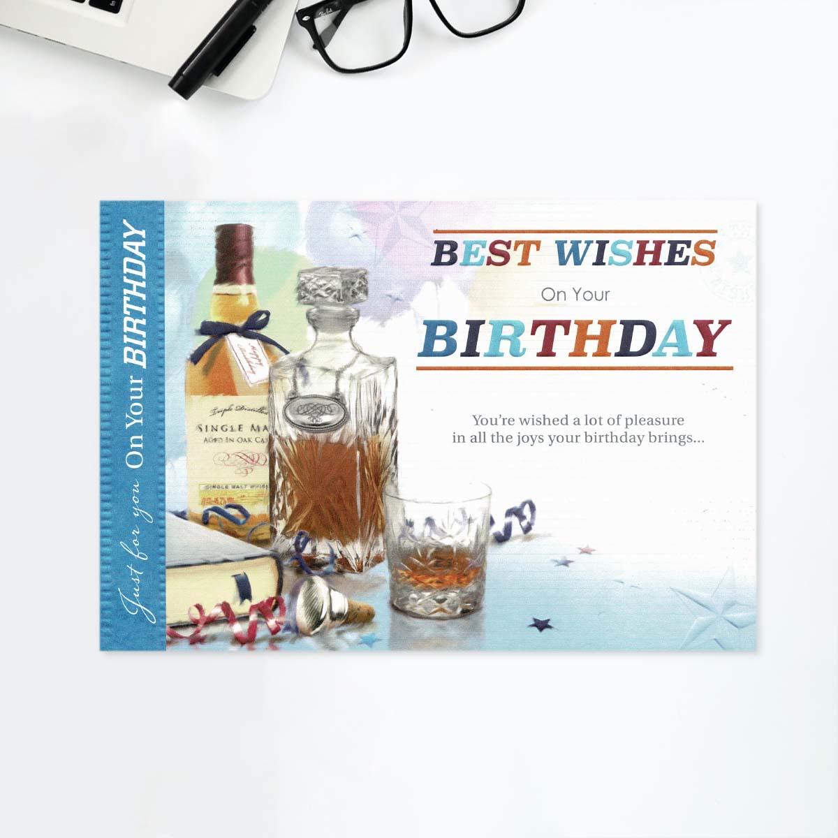 Happy Birthday Single Malt Card Front Image