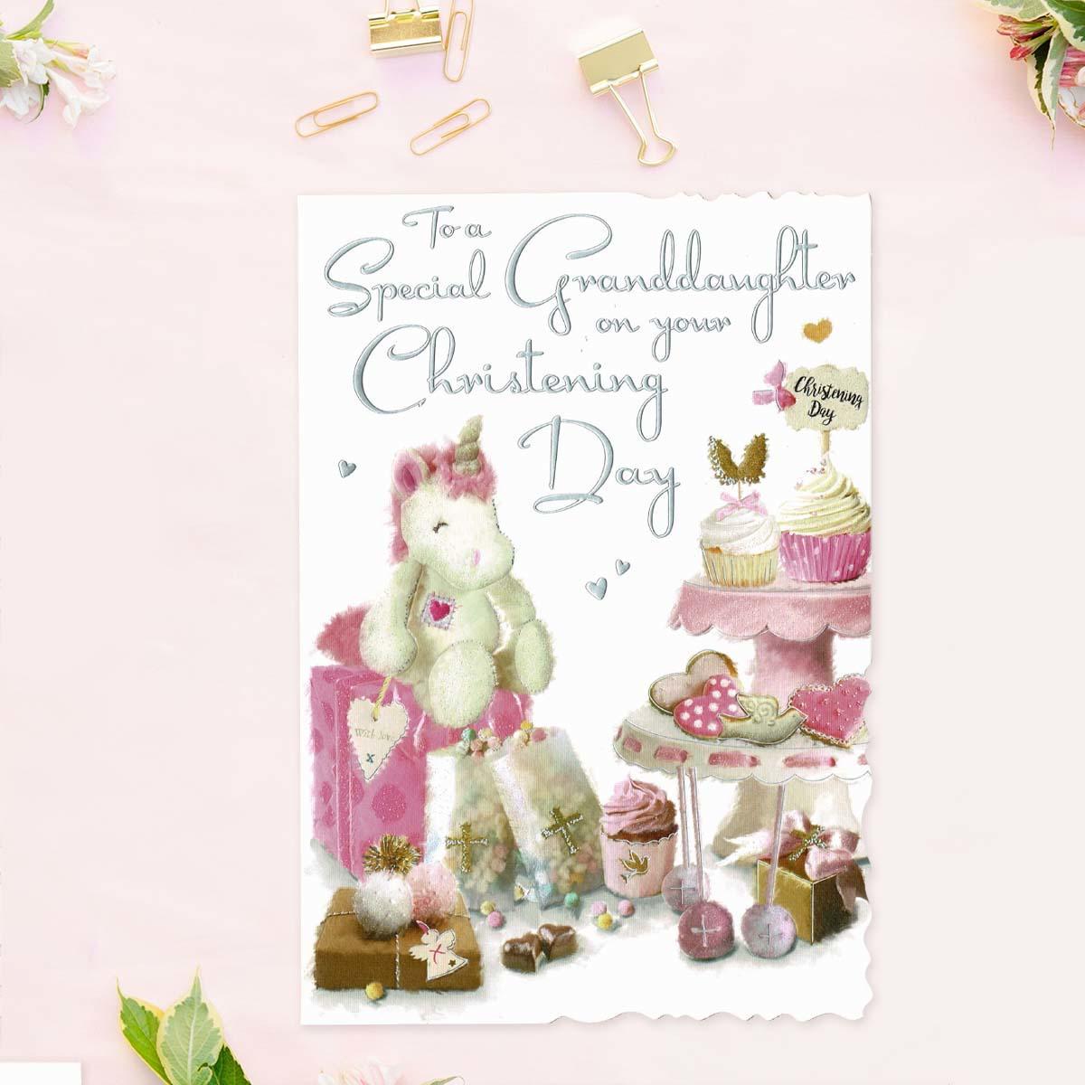 Velvet - Granddaughter Christening Day Card Front IImage