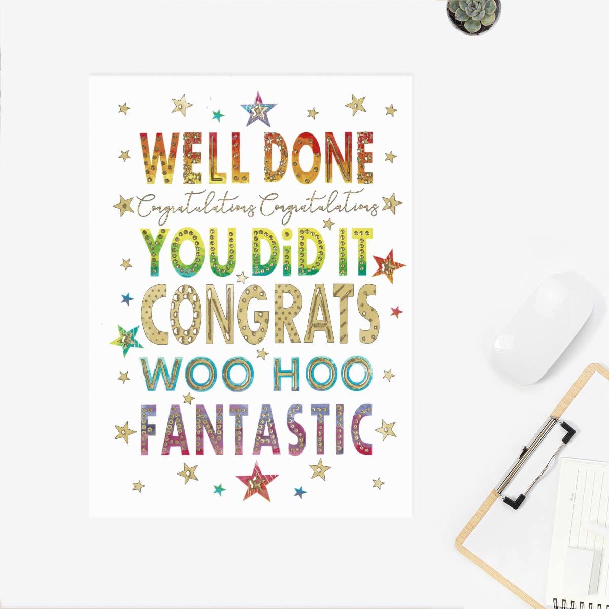 Alina - Well Done Congratulations Woo Hoo Card Front Image