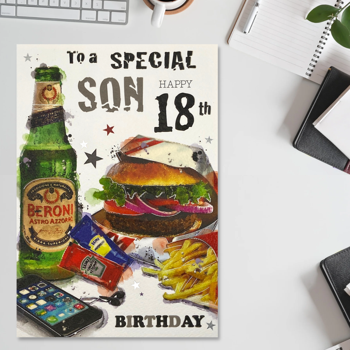 Graffix Son 18th Birthday Greeting Card