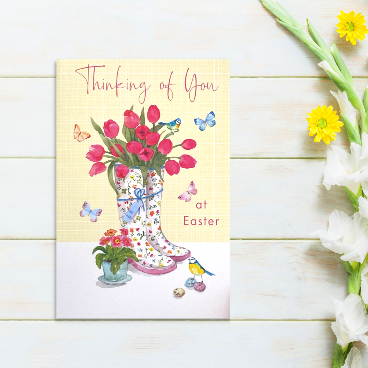 Easter Thinking Of You Wellies Greeting Card