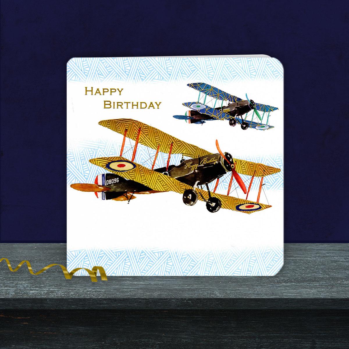 Two Planes Happy Birthday Card Male Greeting Card