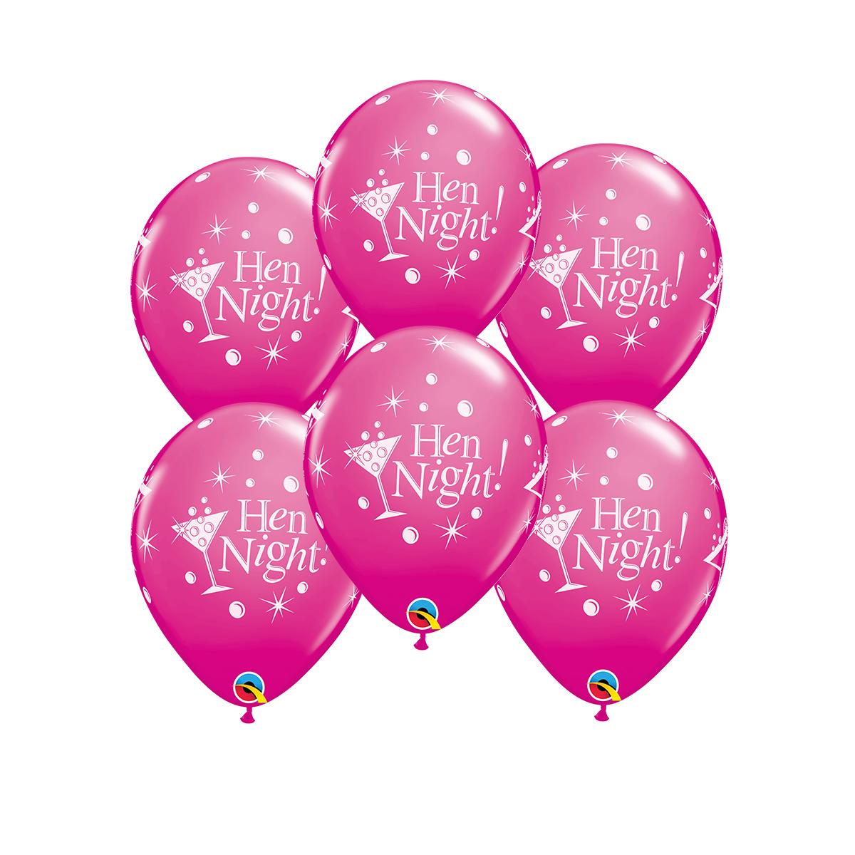 Image Of A Packet Of 6 Hen Night Latex Balloons