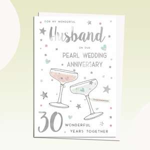 Husband on Our Ruby 40th Wedding Anniversary Wine /& Glasses Design Card