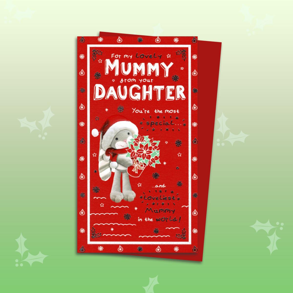 Mummy Christmas Card Alongside Its Red Envelope