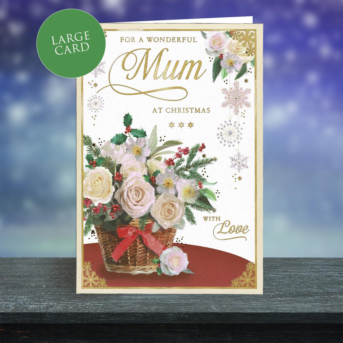 Wonderful Mum Christmas Card Alongside Its Red Envelope