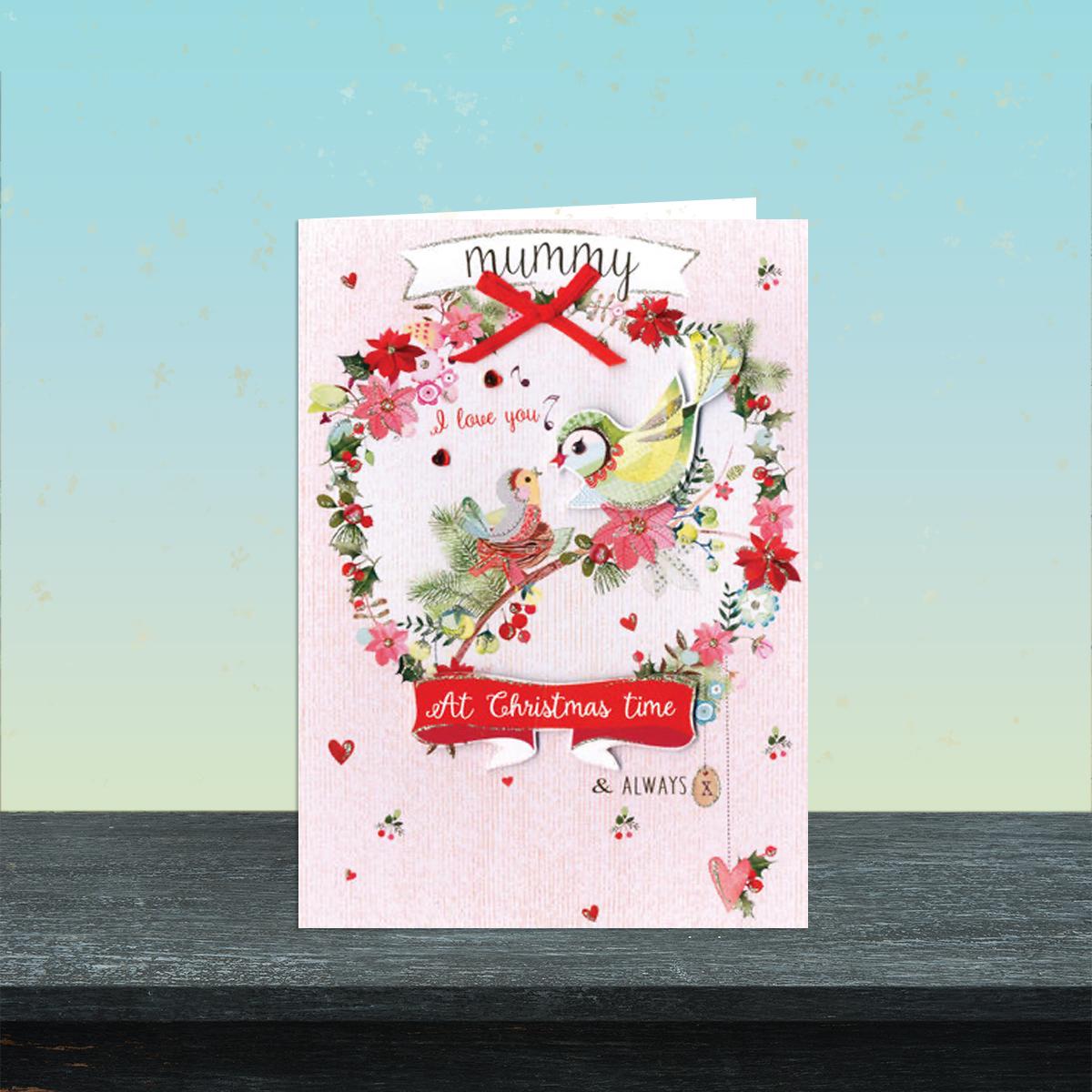 Mummy Christmas Card Alongside Its Red Envelope