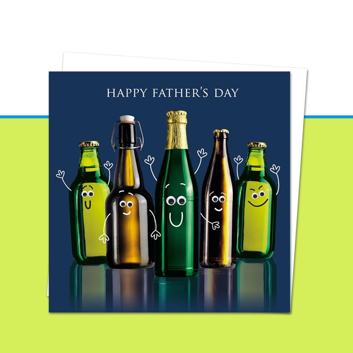 Happy Fathers Day Beer Bottle Googlie Eyes Image