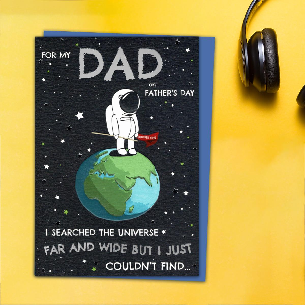 For My Dad On Father's Day Searched The Universe Card Front Image
