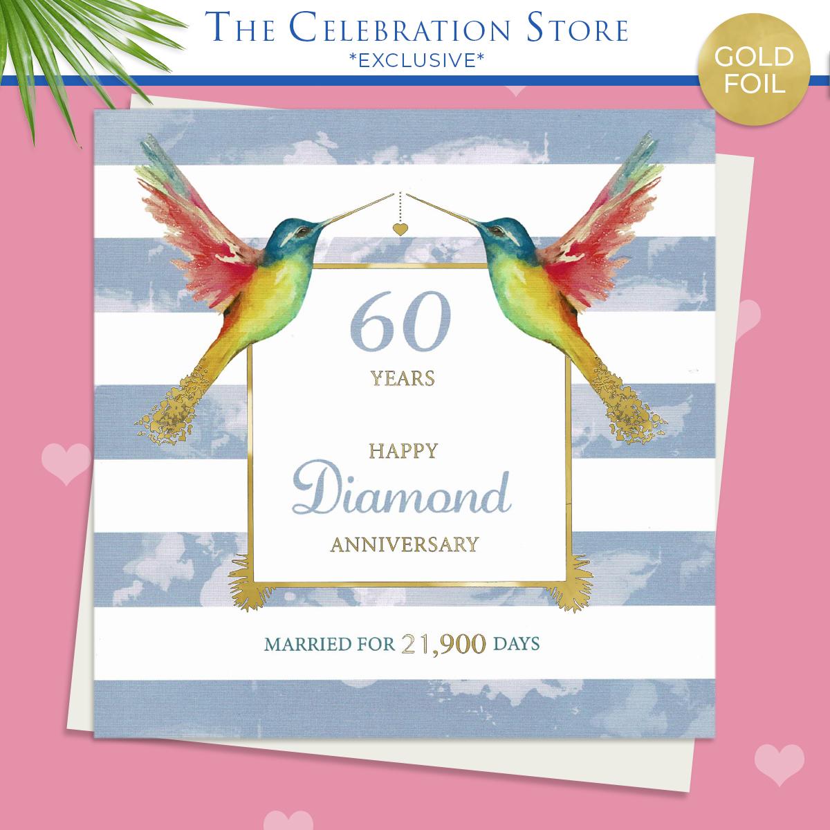 Diamond Anniversary Hummingbird Card Full Image