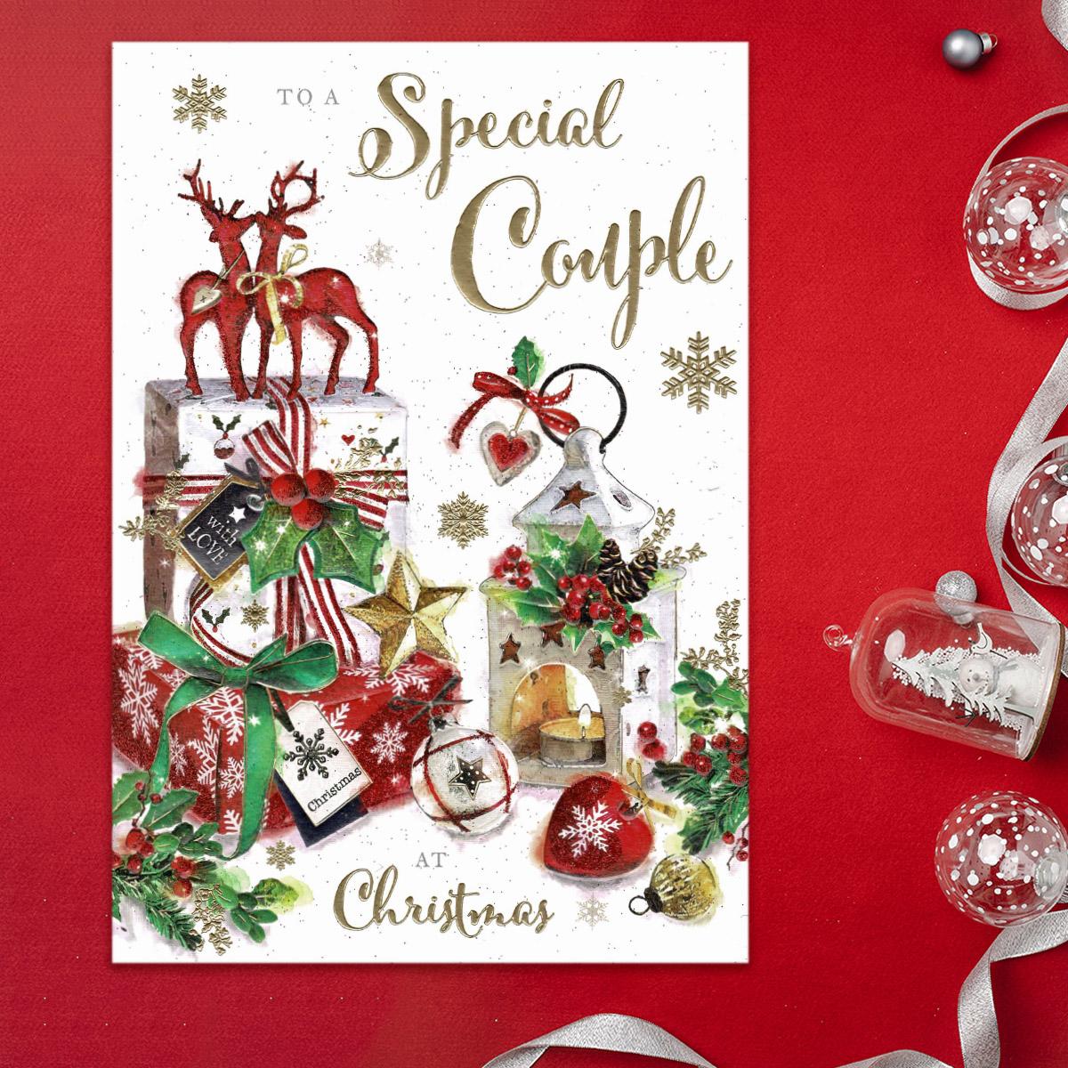Special Couple Reindeer Gifts Card Front Image