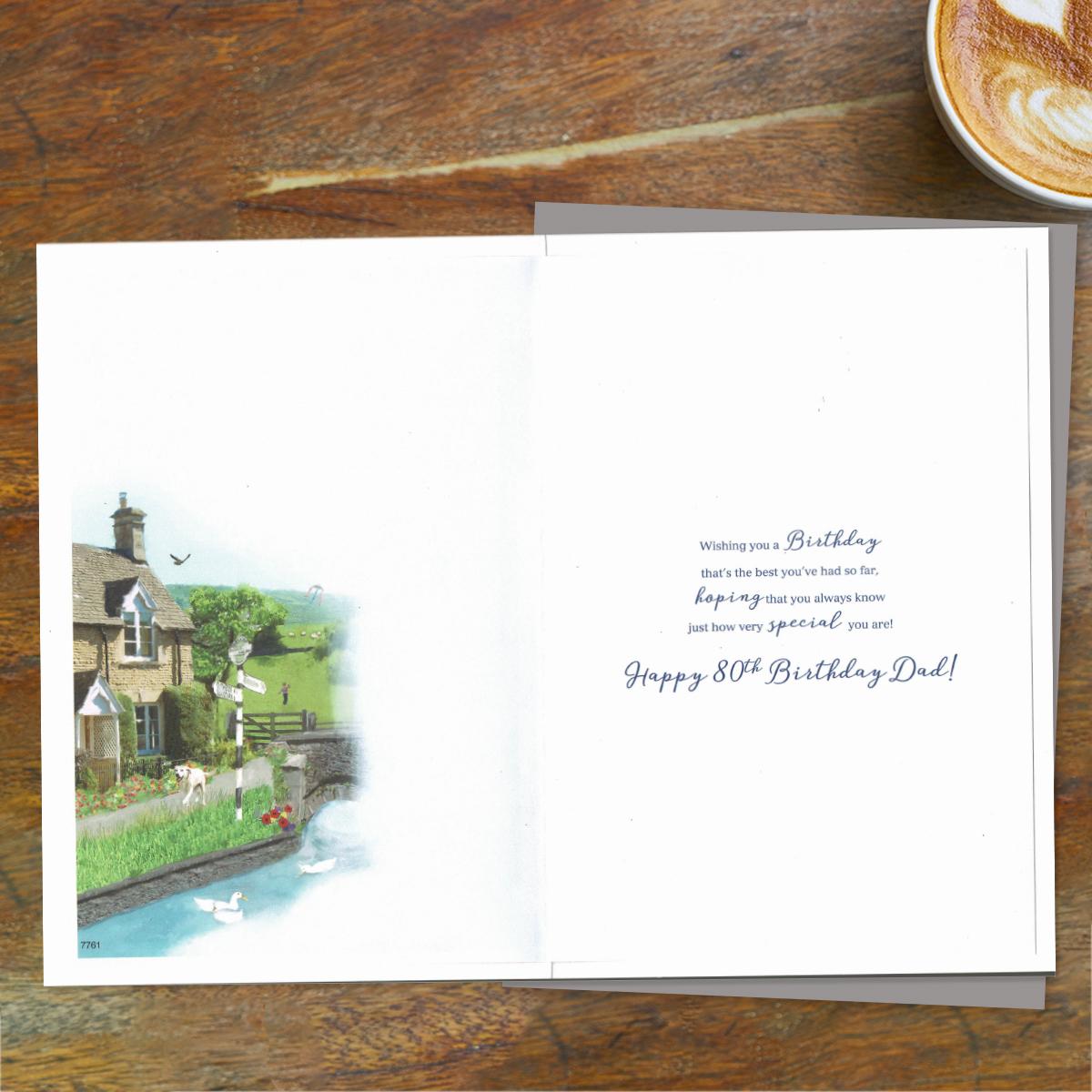 Image Of Inside Of Dad 80th Birthday To Show Printed Text