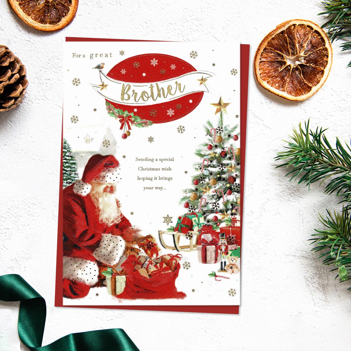 Brother Santa & Gifts Card Front Image