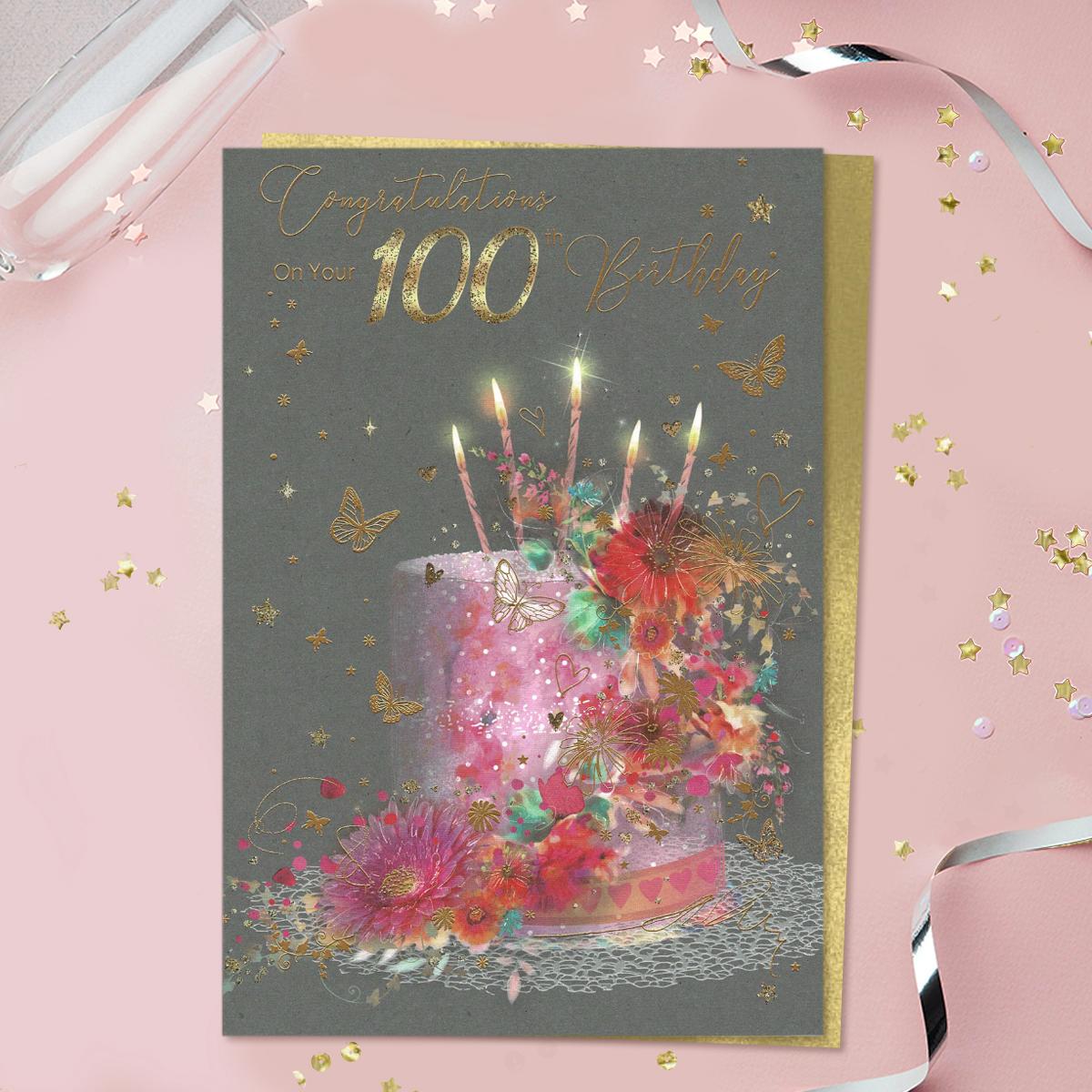 Grace - Happy 100th Birthday Card Front Image