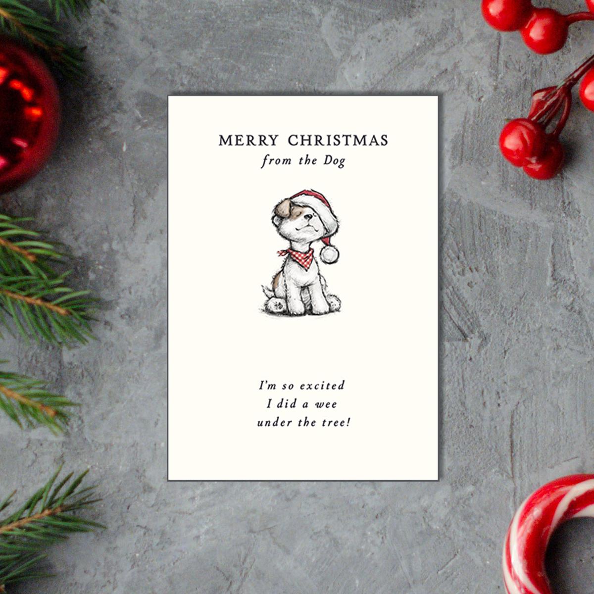 Merry Christmas From The Dog Card Front Image